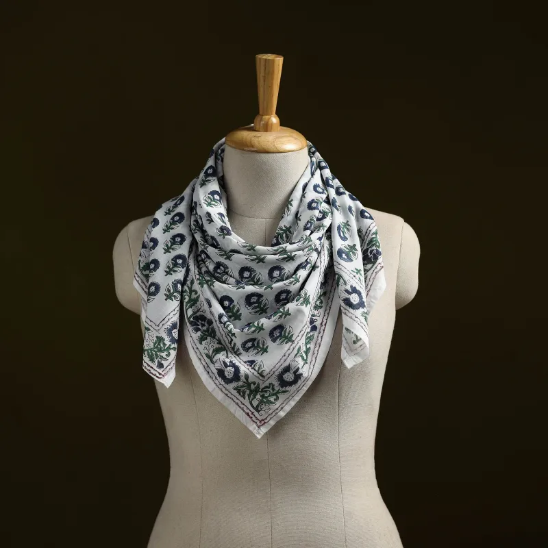 Sanganeri Block Print Cotton Scarf 10 sold by Itokri