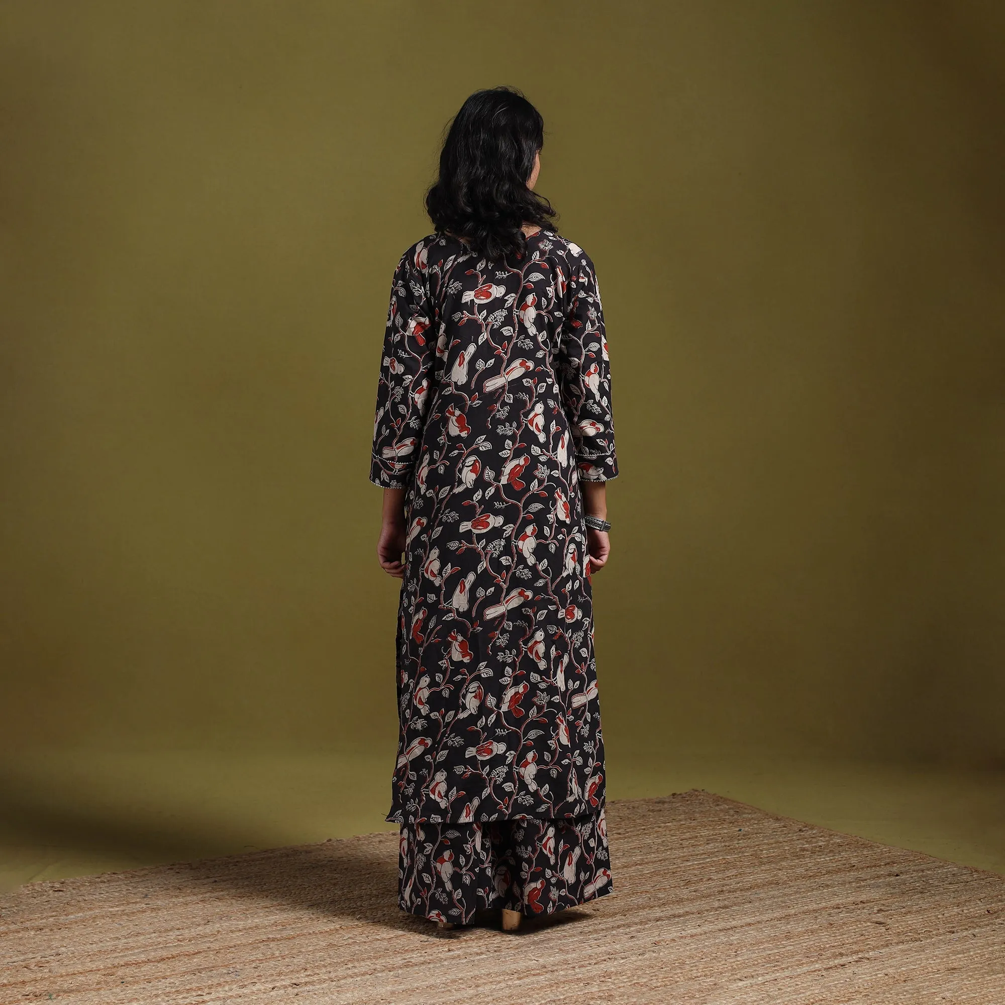 Black - Kalamkari Printed Cotton 2pc Kurta Set for women 13 sold by Itokri product image thumbnail 4