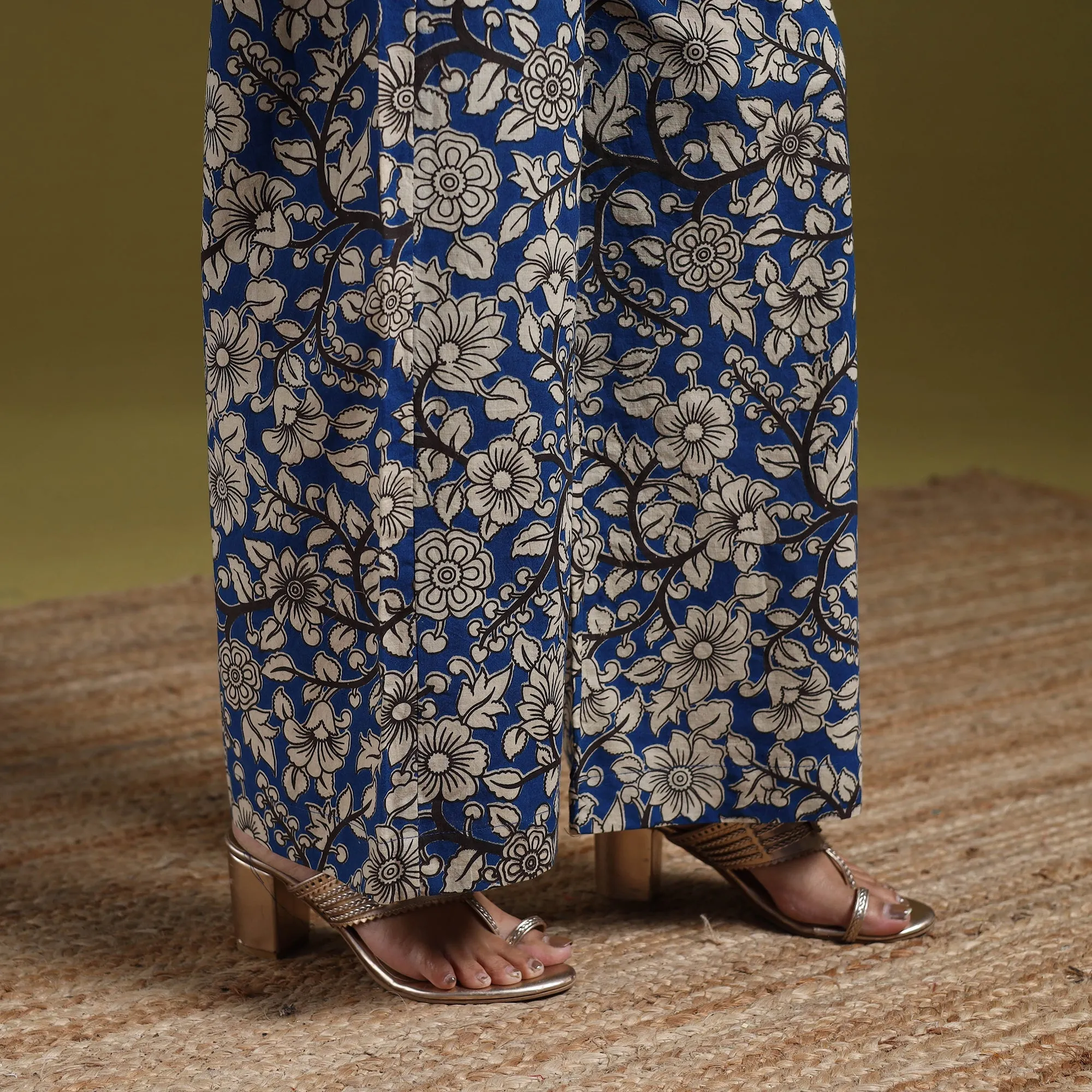 Blue - Kalamkari Printed Cotton 2pc Kurta Set for women 07 sold by Itokri product image thumbnail 5