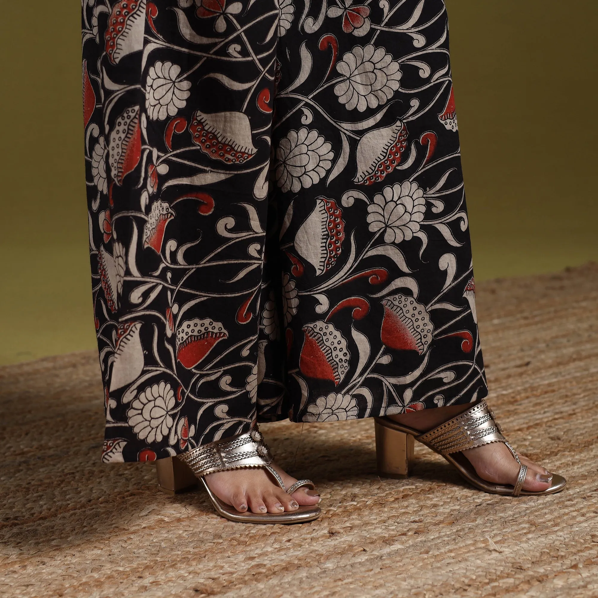 Black - Kalamkari Printed Cotton 2pc Kurta Set for women 02 sold by Itokri product image thumbnail 5