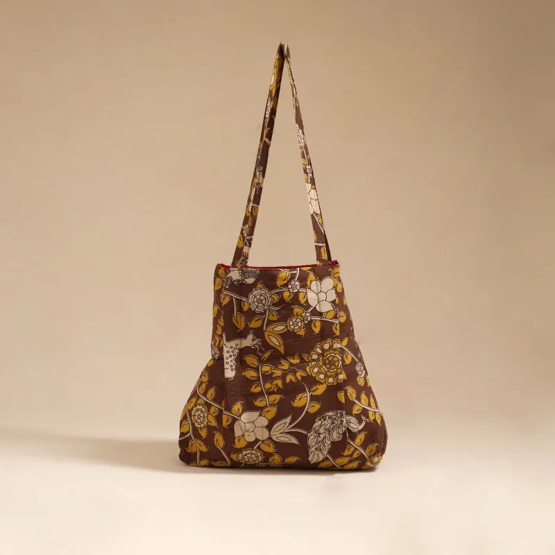 Brown - Handcrafted Fabric Jhola Bag 59 sold by Itokri