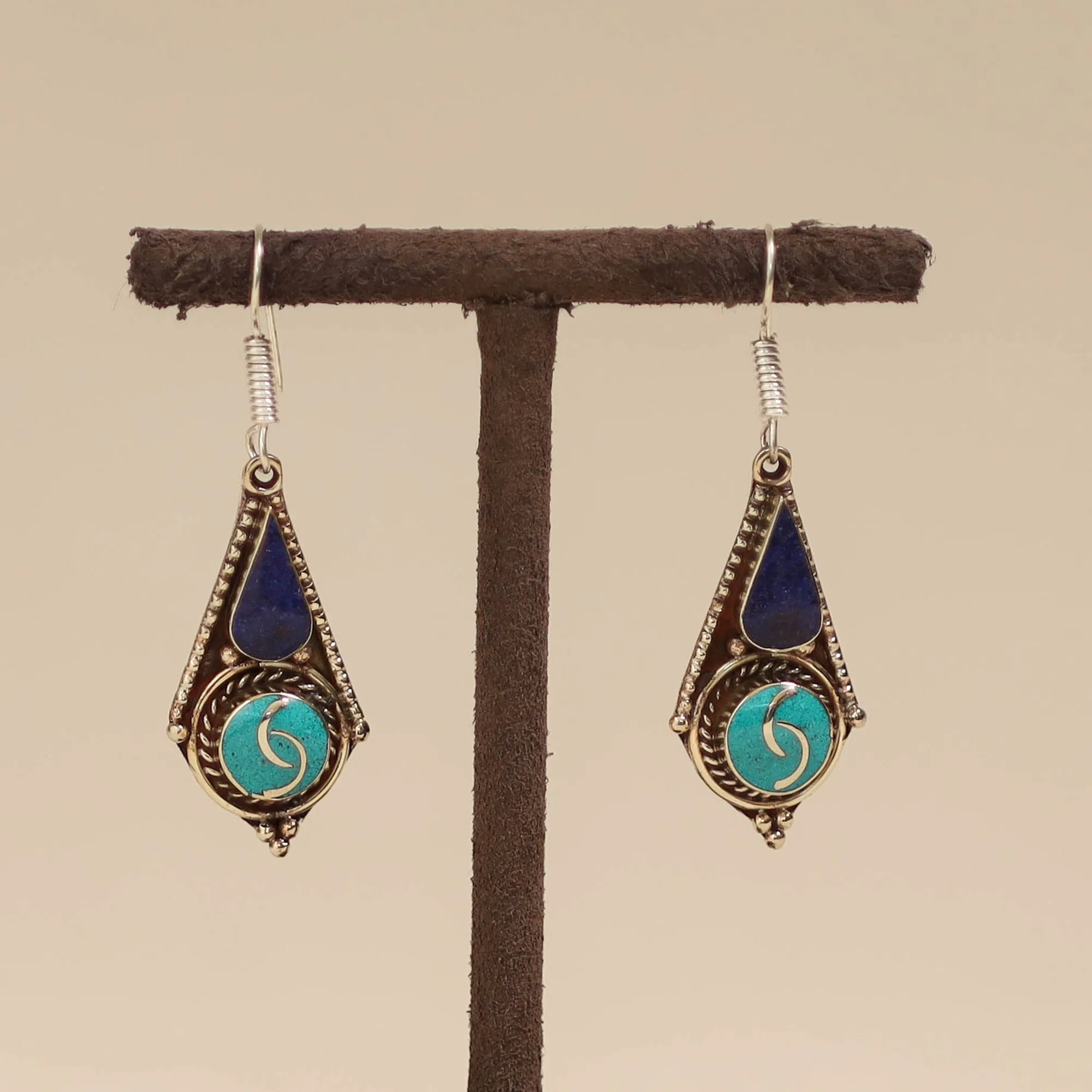 Green - Ethnic Tribal Tibetan Earrings from Himalaya 15 sold by Itokri product image thumbnail 2