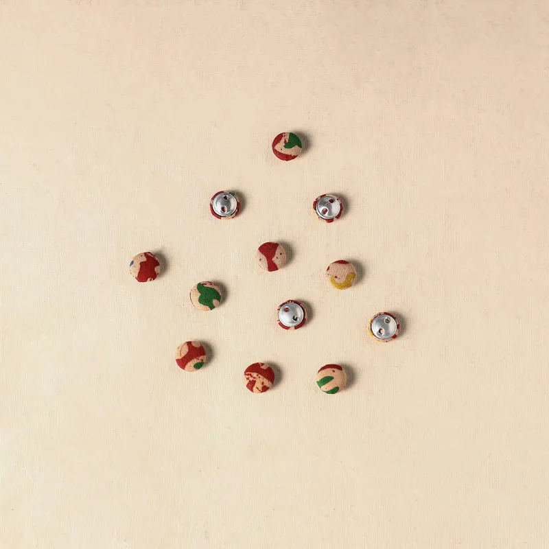 Red - 1.5cm Handmade Fabric Small Button (Set of 12) 14 sold by Itokri