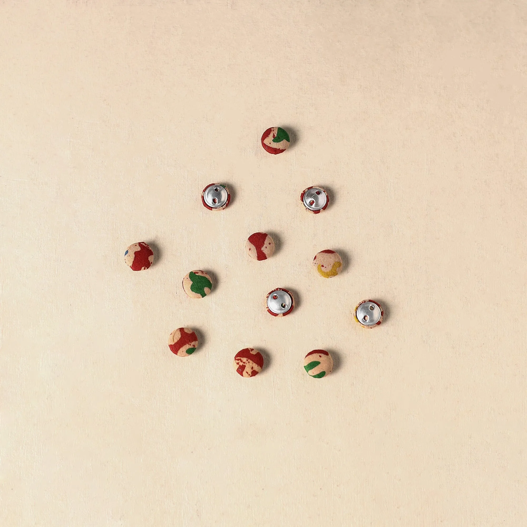 Red - 1.5cm Handmade Fabric Small Button (Set of 12) 14 sold by Itokri