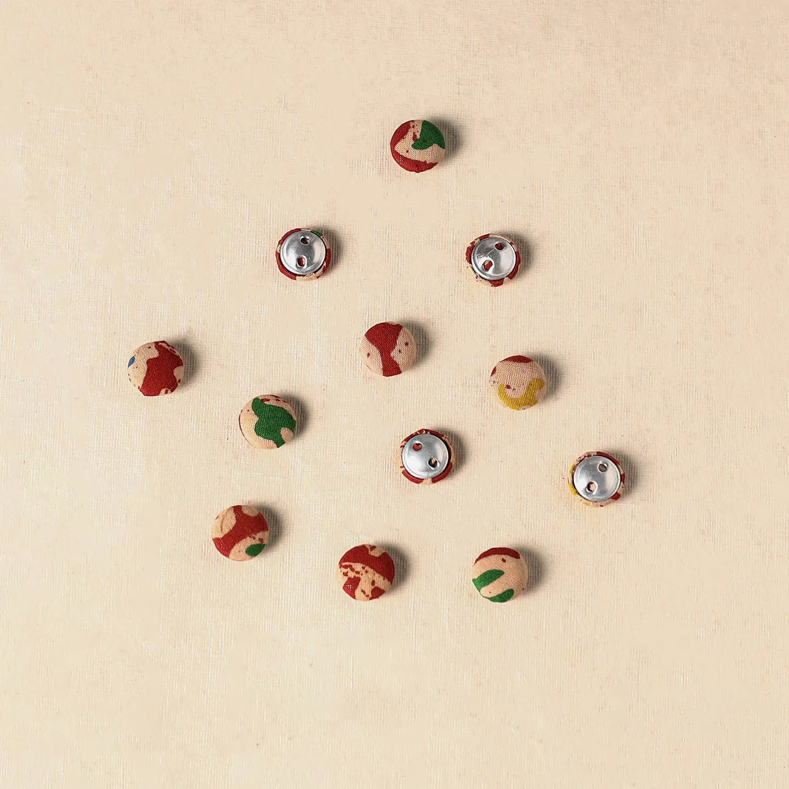 Red - 1.5cm Handmade Fabric Small Button (Set of 12) 14 sold by Itokri product image thumbnail 2