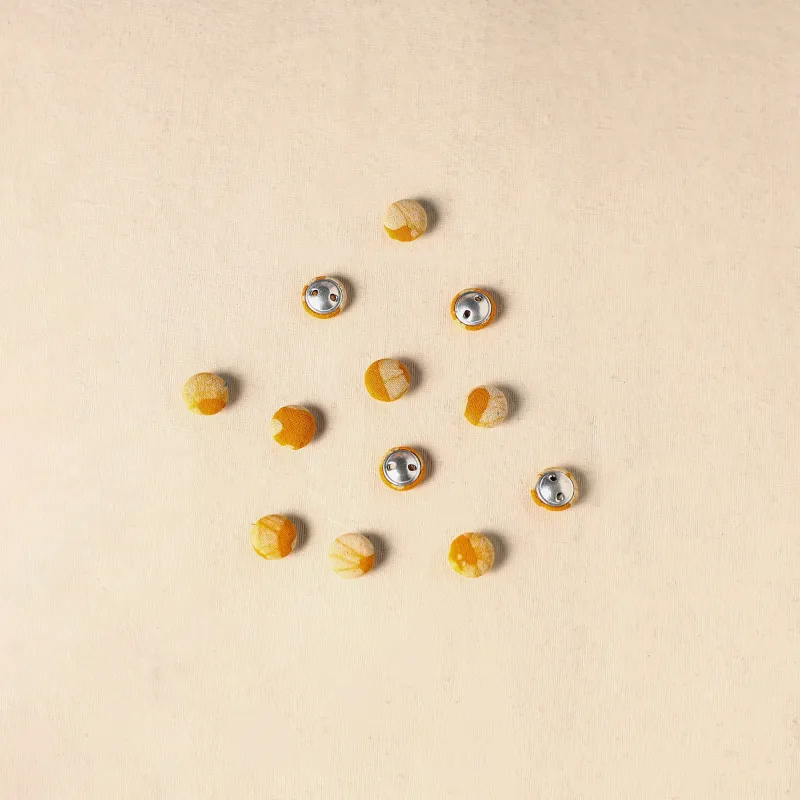 Yellow - 1.5cm Handmade Fabric Small Button (Set of 12) 02 sold by Itokri