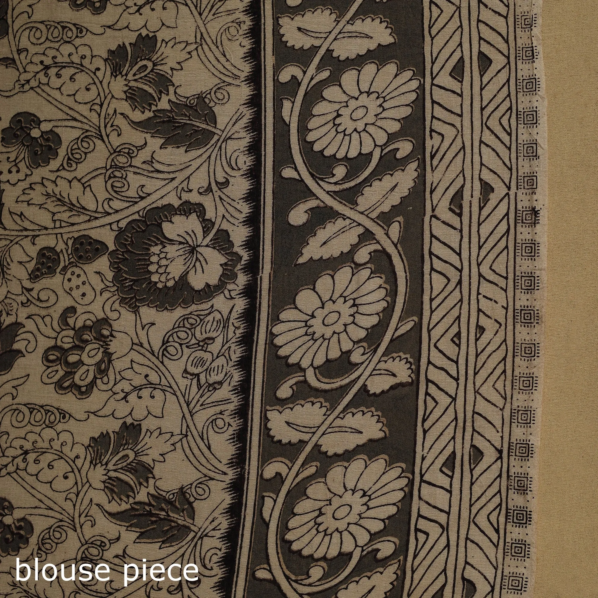 Black - Printed Cotton Kalamkari Saree 45 sold by Itokri product image thumbnail 5