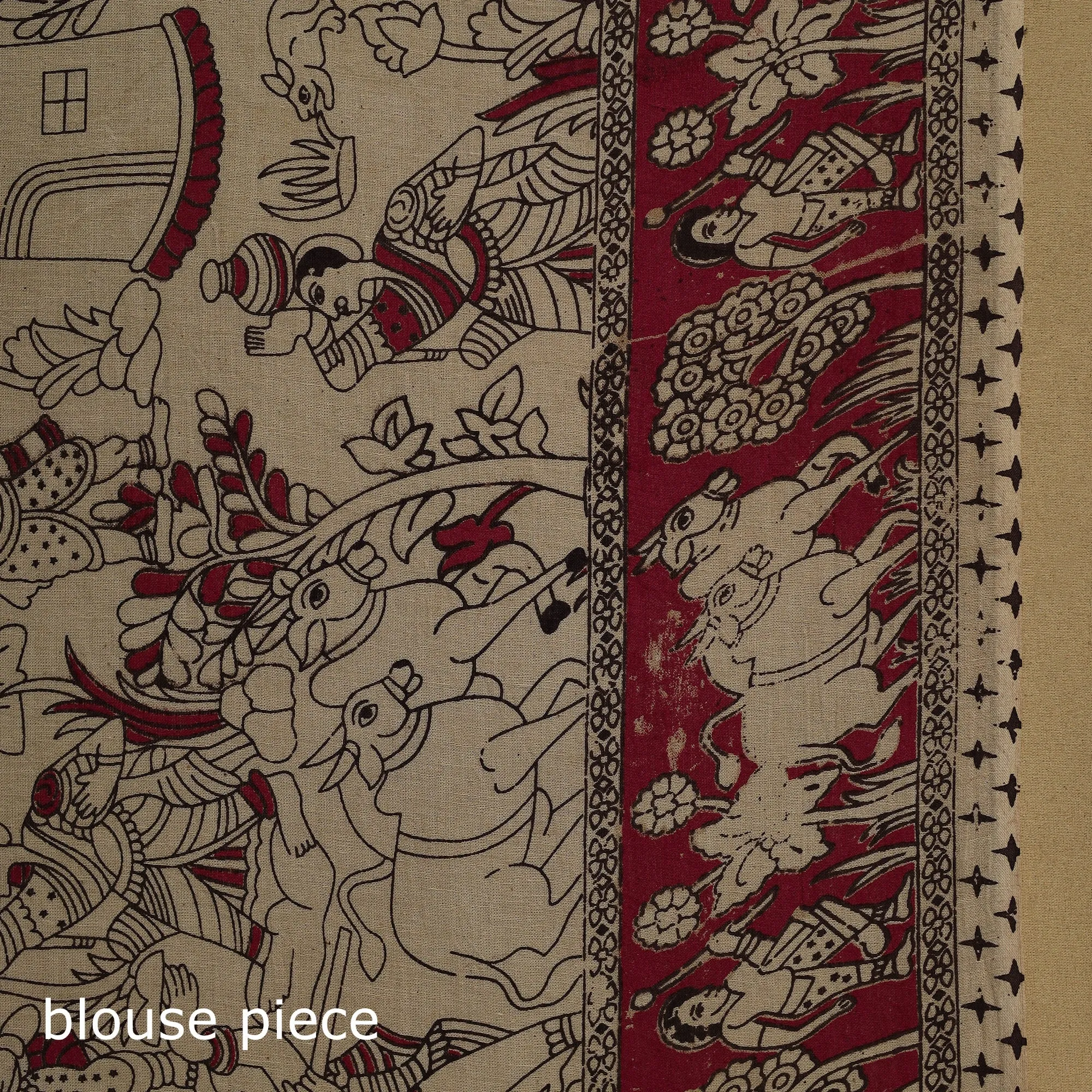 Printed Cotton Kalamkari Saree 38 sold by Itokri product image thumbnail 5