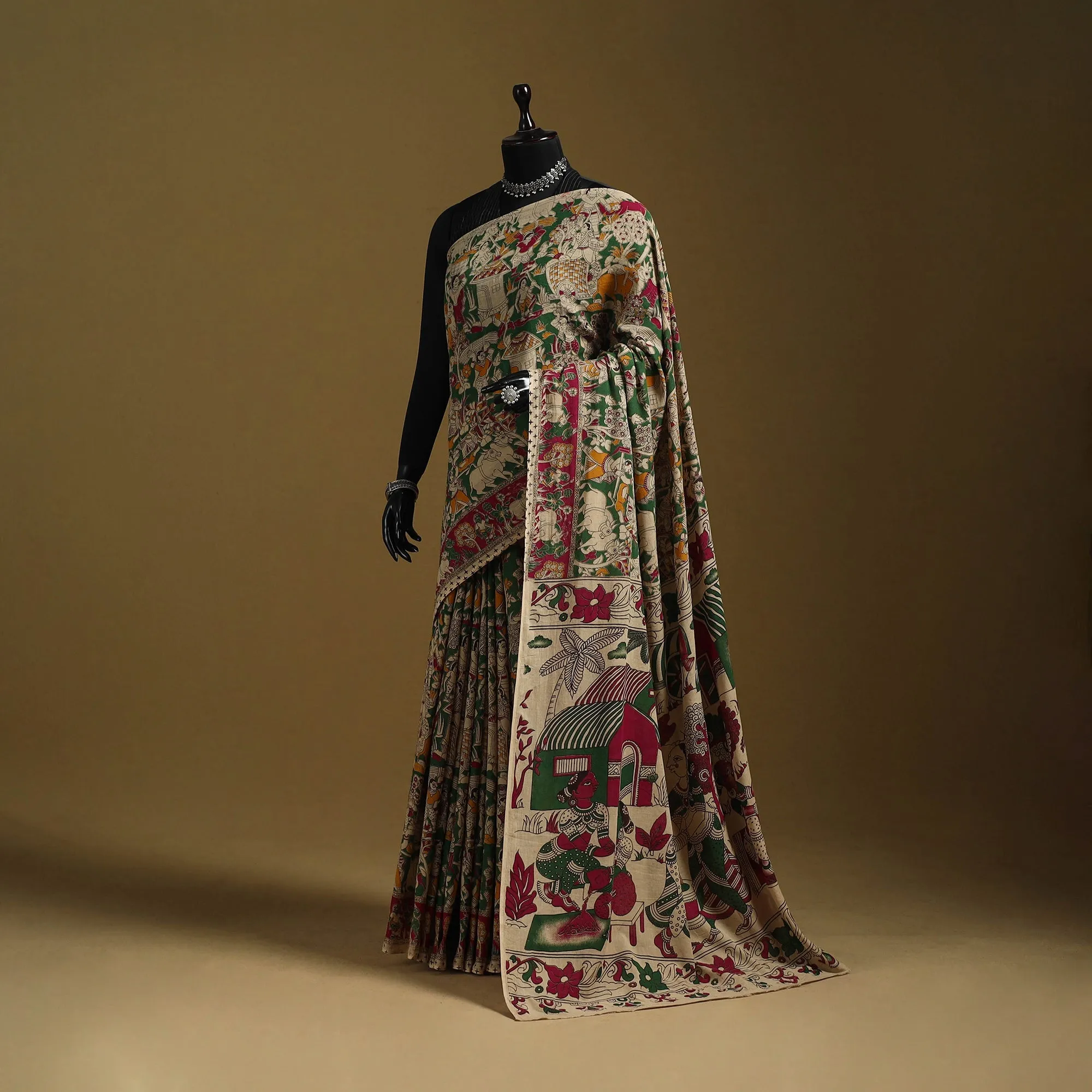 Printed Cotton Kalamkari Saree 38 sold by Itokri
