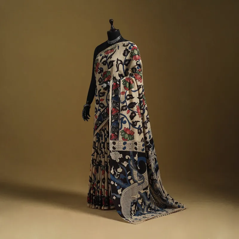 Printed Cotton Kalamkari Saree 33 sold by Itokri