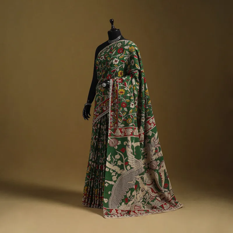 Green - Printed Cotton Kalamkari Saree 29 sold by Itokri