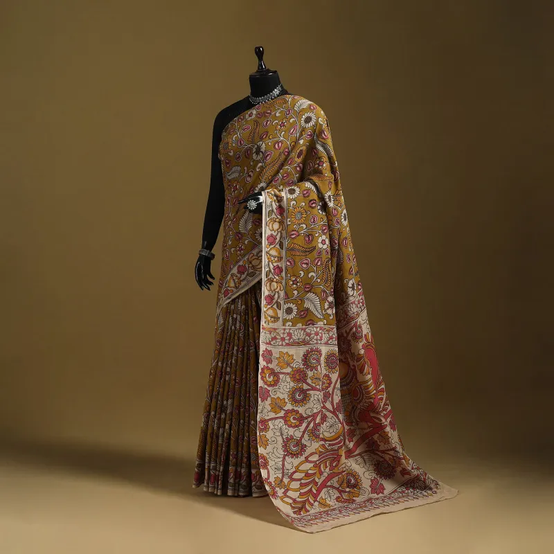 Printed Cotton Kalamkari Saree 18 sold by Itokri