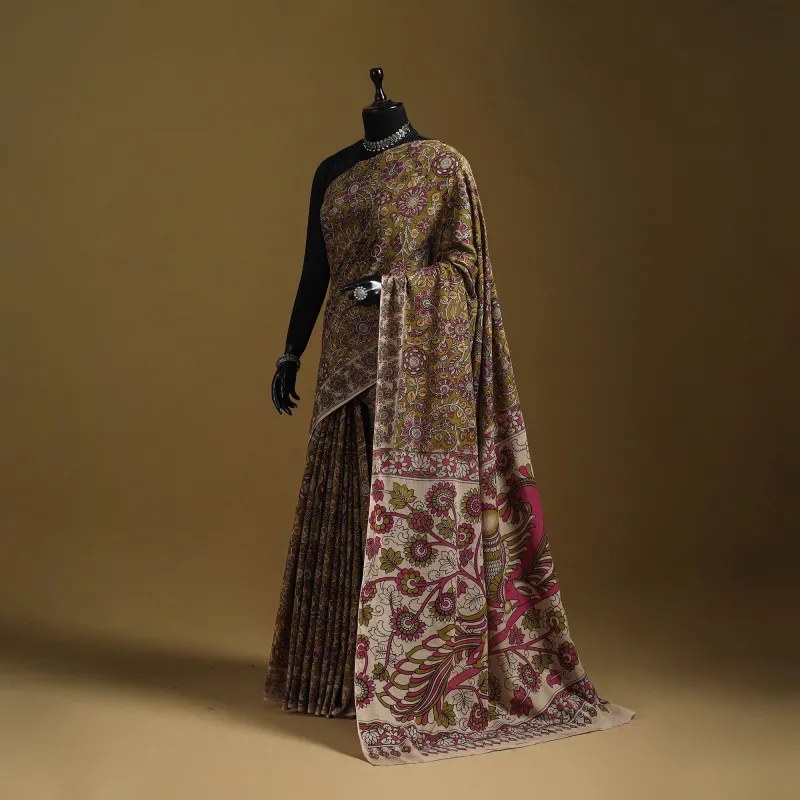 Green - Printed Cotton Kalamkari Saree 14 sold by Itokri