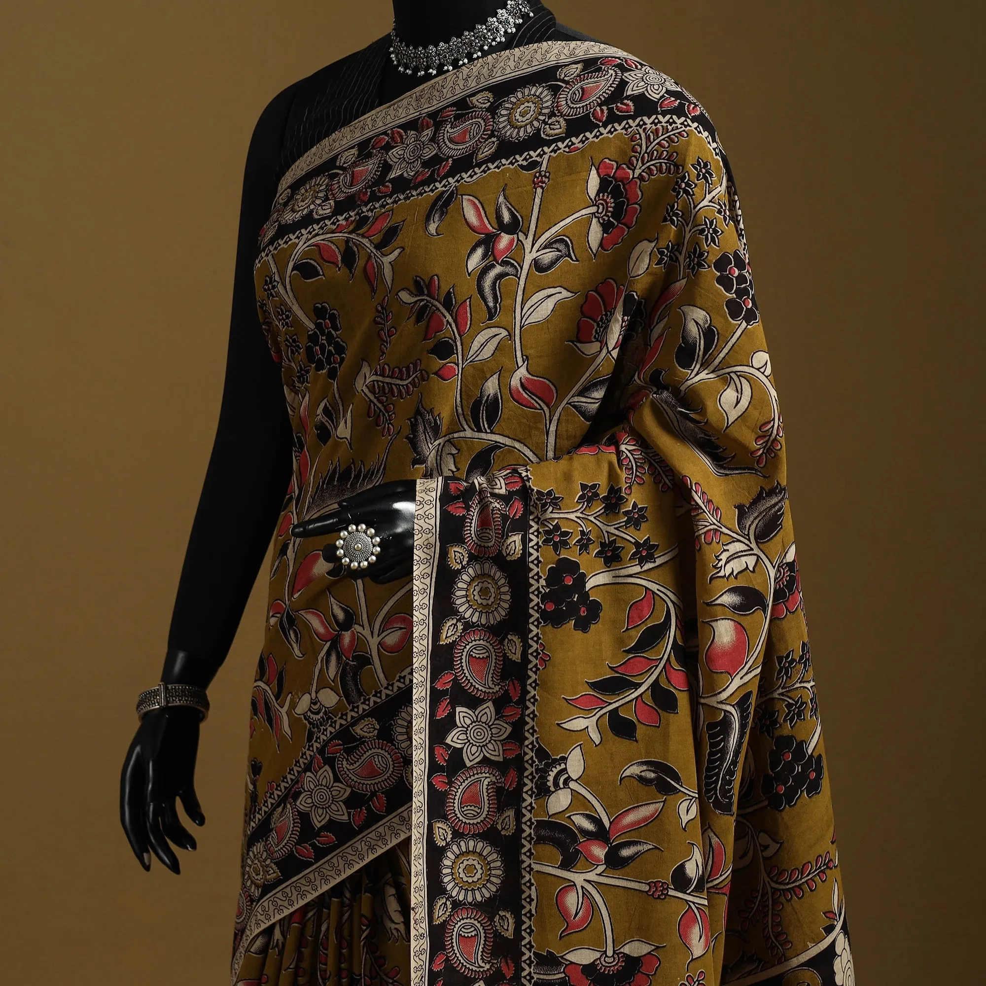 Brown - Printed Cotton Kalamkari Saree 13 sold by Itokri product image thumbnail 2