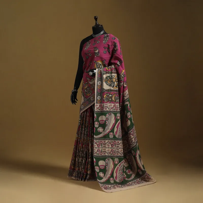 Printed Cotton Kalamkari Saree 11 sold by Itokri