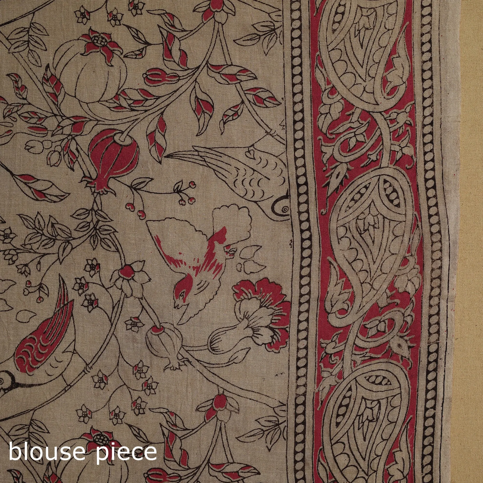 Black - Printed Cotton Kalamkari Saree 01 sold by Itokri product image thumbnail 5