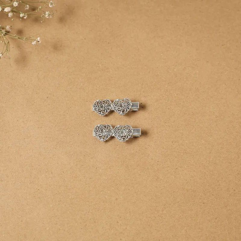 White - German Silver Hair Clip (Set of 2) 30 sold by Itokri