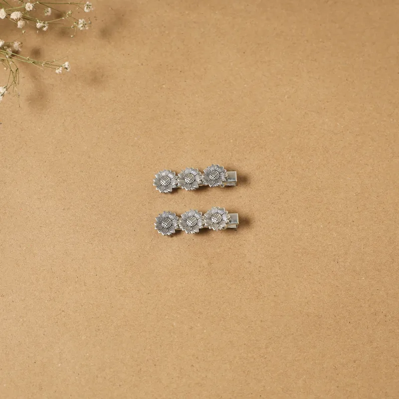 White - German Silver Hair Clip (Set of 2) 25 sold by Itokri