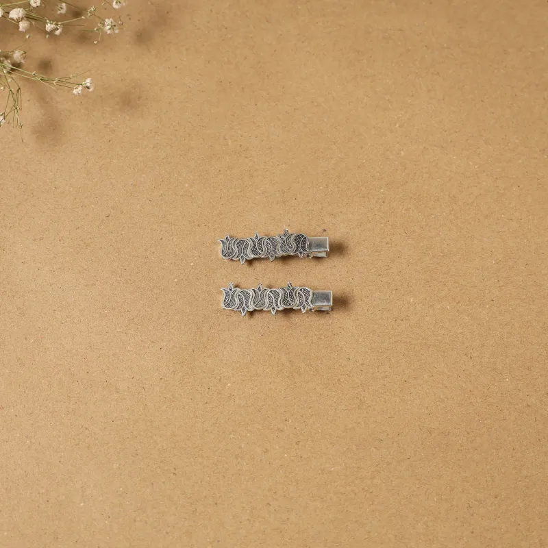 White - German Silver Hair Clip (Set of 2) 28 sold by Itokri