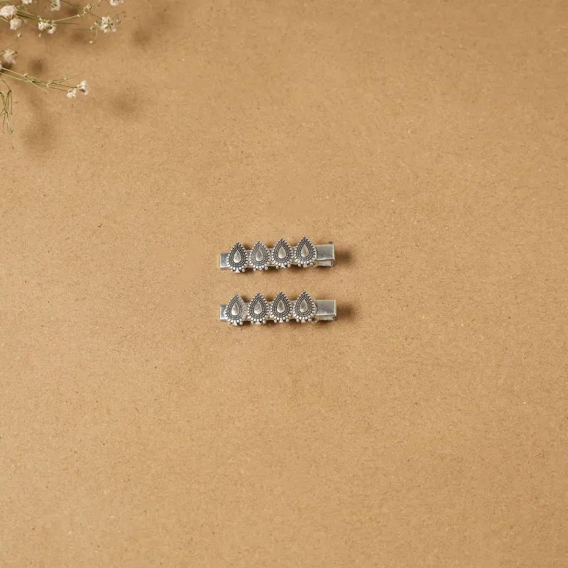 White - German Silver Hair Clip (Set of 2) 17 sold by Itokri