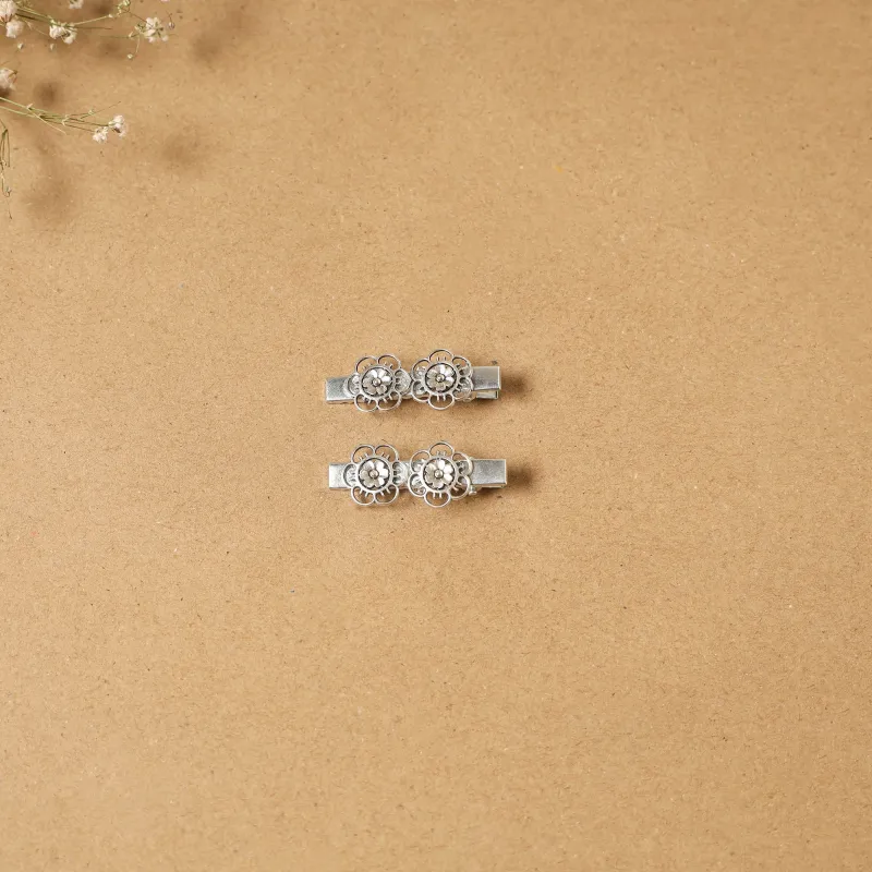 White - German Silver Hair Clip (Set of 2) 16 sold by Itokri