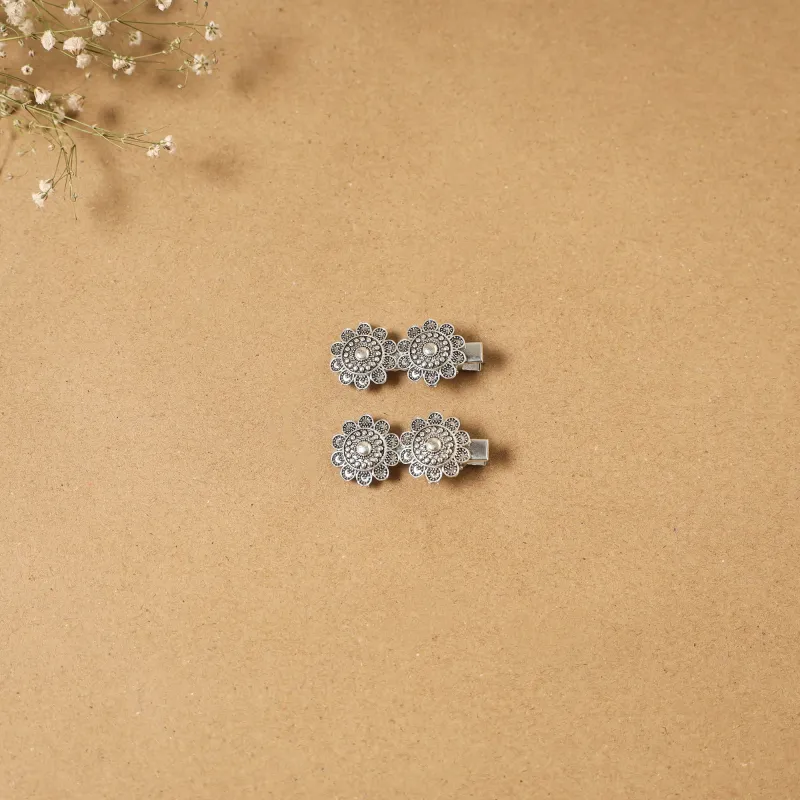 White - German Silver Hair Clip (Set of 2) 15 sold by Itokri