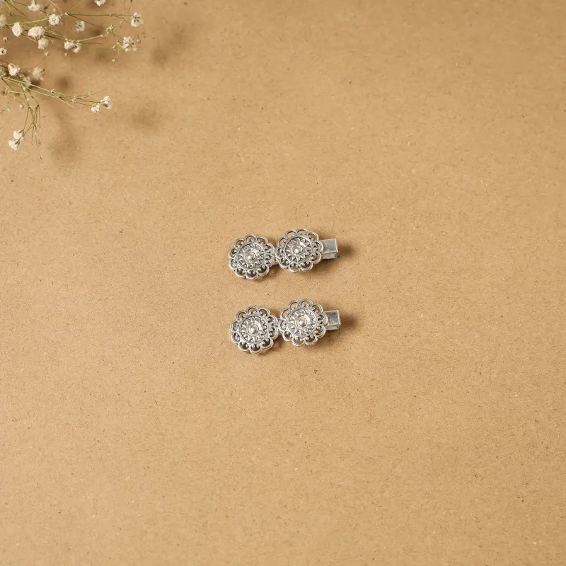 White - German Silver Hair Clip (Set of 2) 12 sold by Itokri