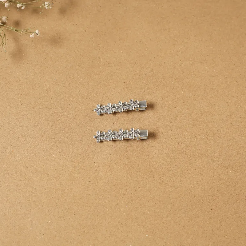 White - German Silver Hair Clip (Set of 2) 09 sold by Itokri