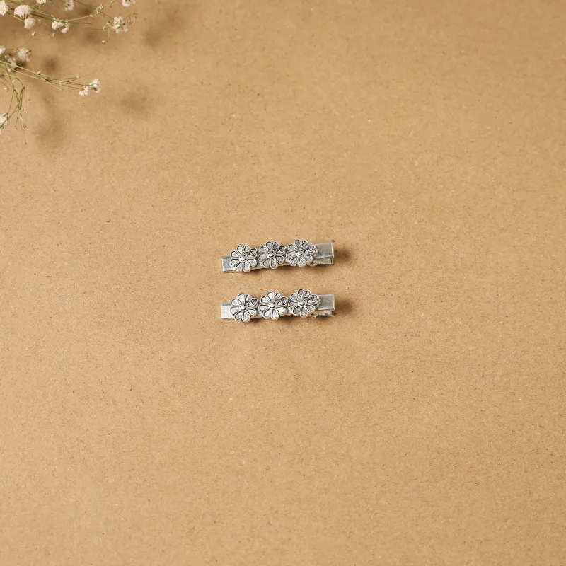 White - German Silver Hair Clip (Set of 2) 07 sold by Itokri