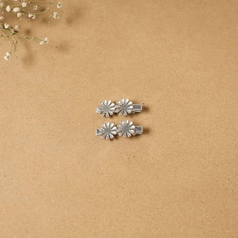 White - German Silver Hair Clip (Set of 2) 05 sold by Itokri