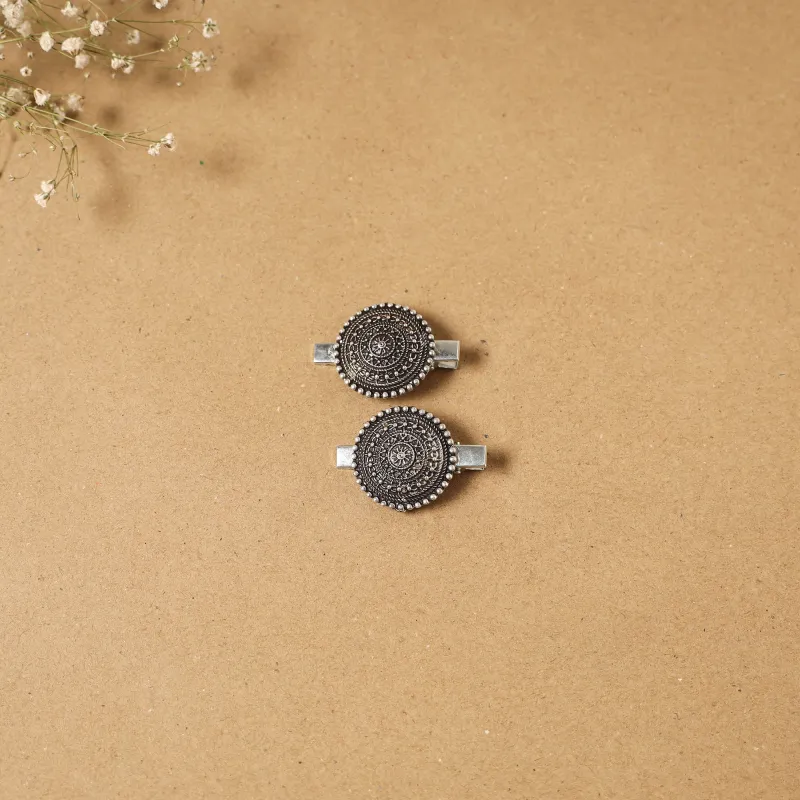 White - German Silver Hair Clip (Set of 2) 04 sold by Itokri