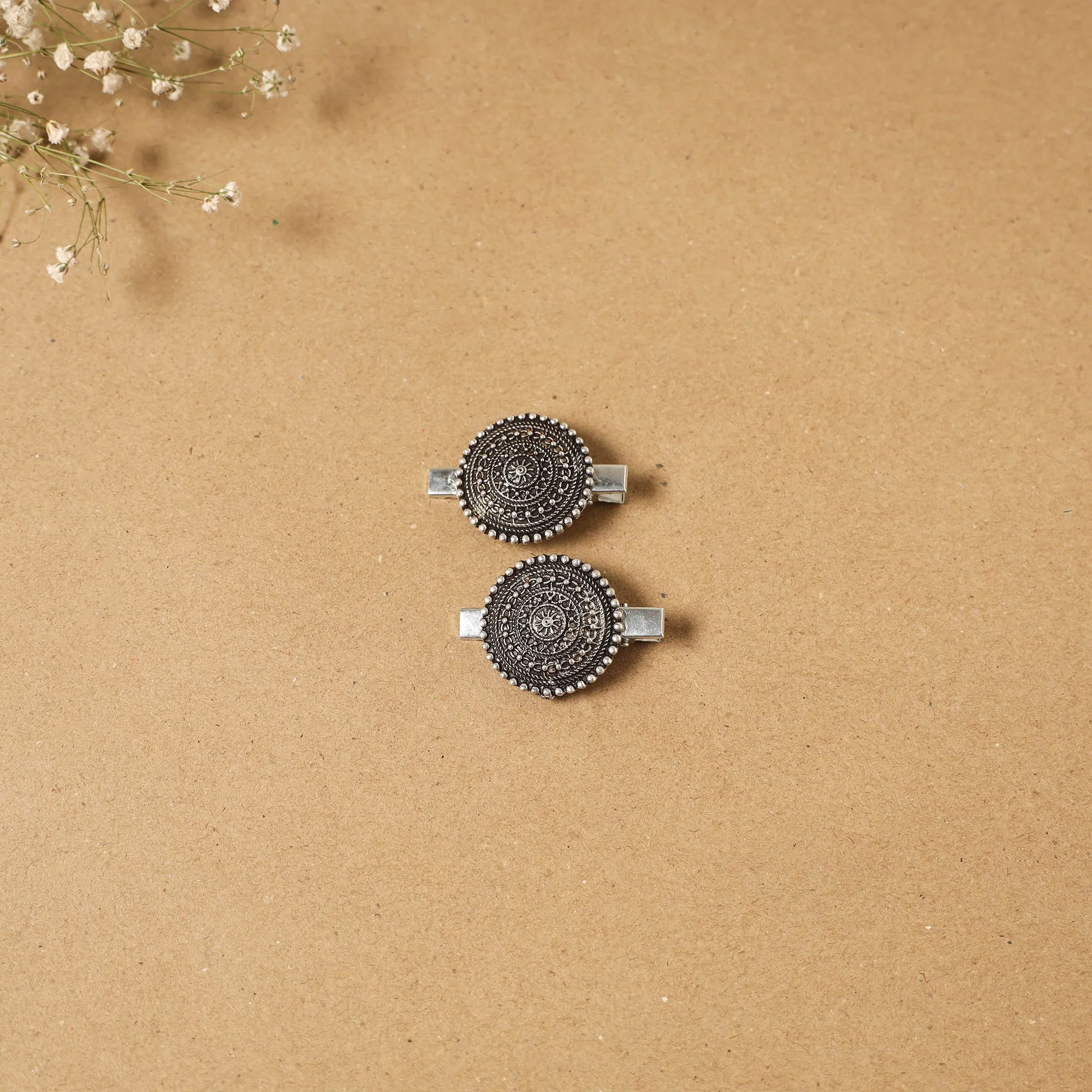 White - German Silver Hair Clip (Set of 2) 04 sold by Itokri