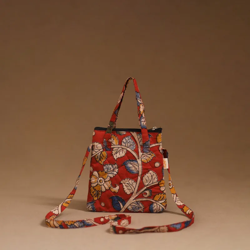 Red - Handcrafted Quilted Sling Bag 32 sold by Itokri
