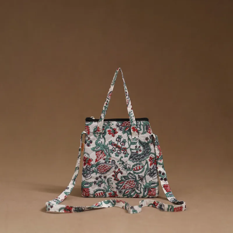 White - Handcrafted Quilted Sling Bag 03 sold by Itokri