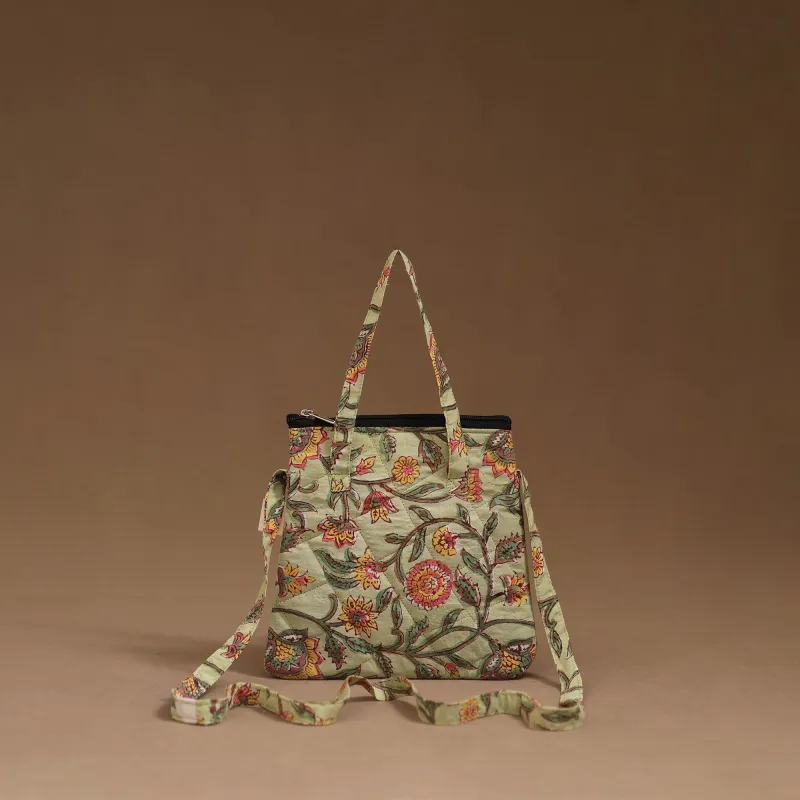 Green - Handcrafted Quilted Sling Bag 02 sold by Itokri