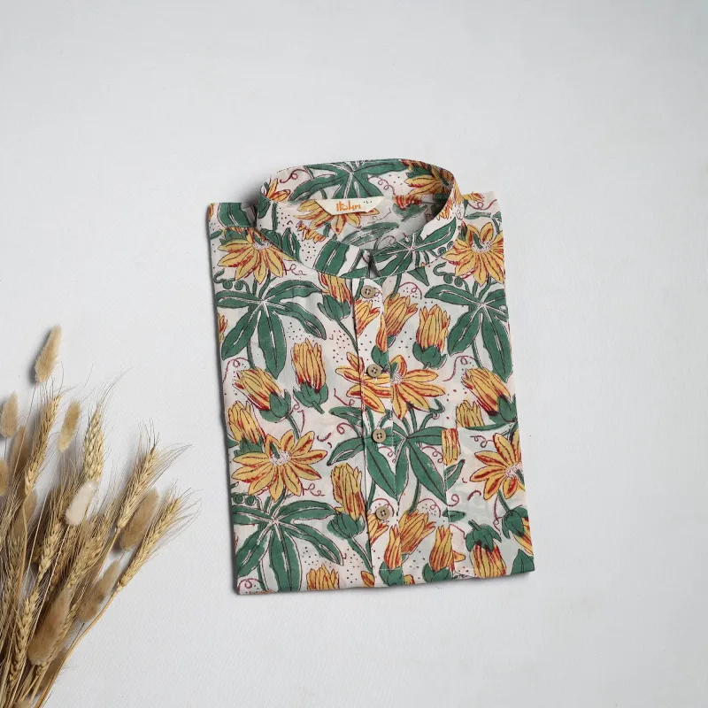 Multicolor - Sanganeri Block Print Cotton Short Kurta for Men 01 sold by Itokri