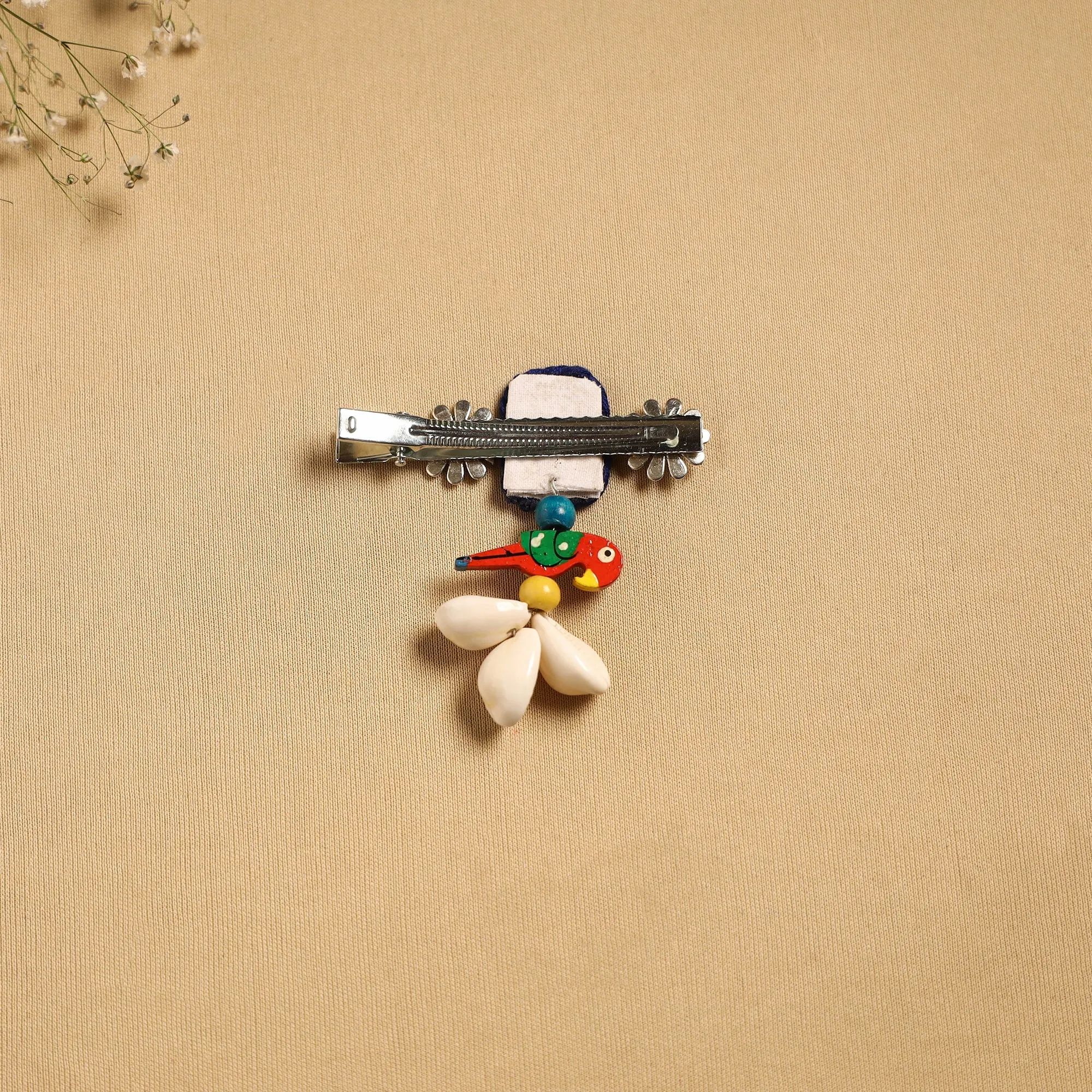 Blue - Handmade GS Shell & Thread Work Hair Clip 37 sold by Itokri product image thumbnail 2