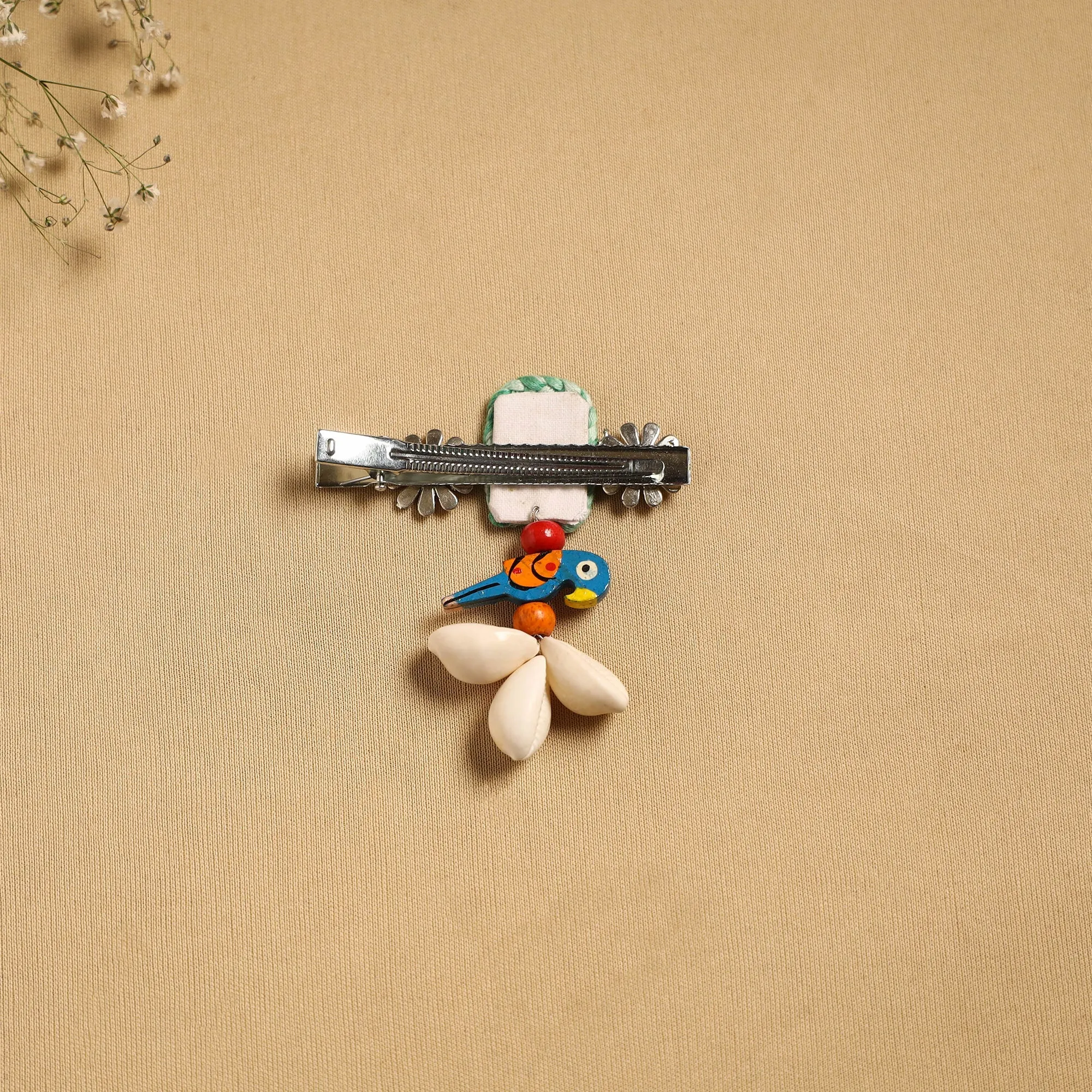 Green - Handmade GS Shell & Thread Work Hair Clip 34 sold by Itokri product image thumbnail 2