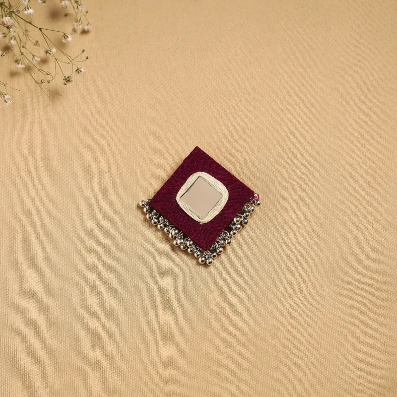 Maroon - Handmade Fabart Ghungroo Work Hair Clip 24 made by Itokri