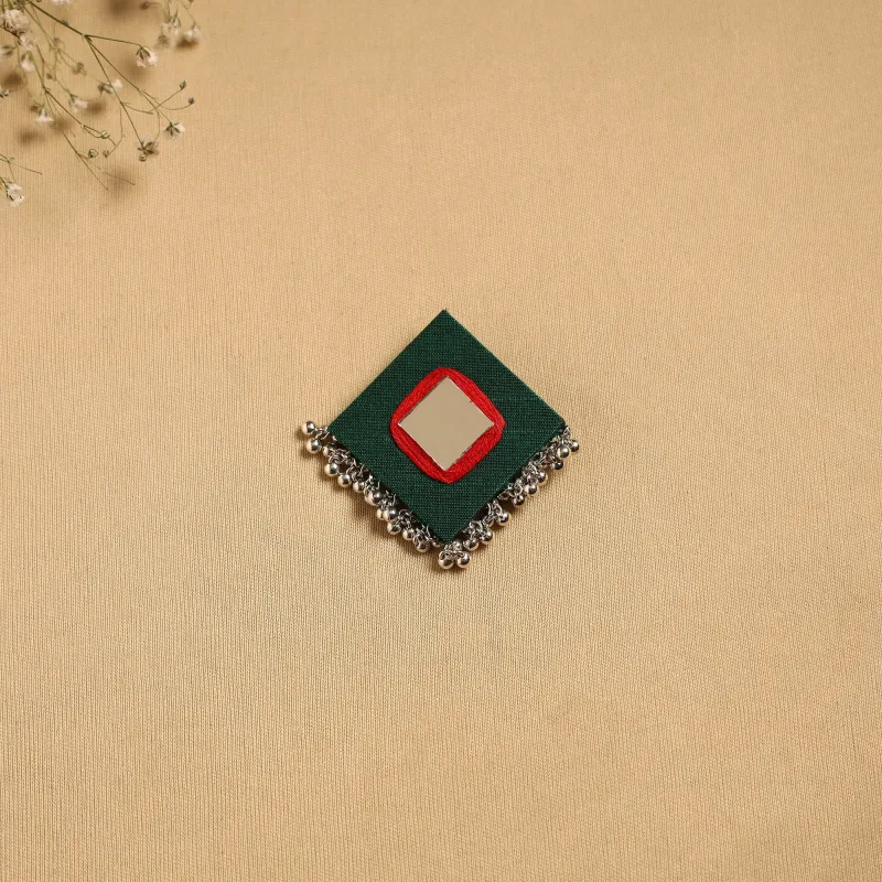 Green - Handmade Fabart Ghungroo Work Hair Clip 23 sold by Itokri