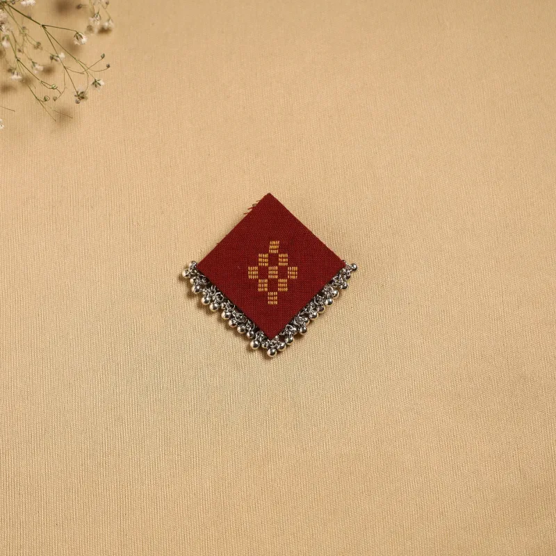 Maroon - Handmade Fabart Ghungroo Work Hair Clip 21 made by Itokri