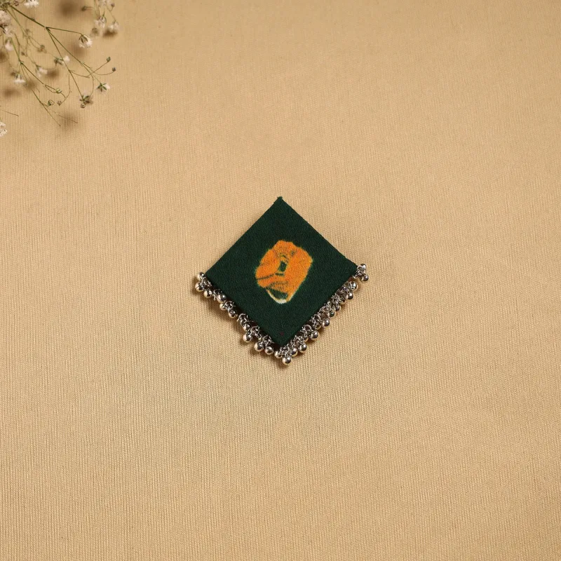 Green - Handmade Fabart Ghungroo Work Hair Clip 18 sold by Itokri