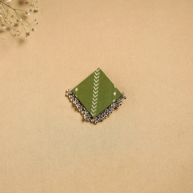 Green - Handmade Fabart Ghungroo Work Hair Clip 15 sold by Itokri