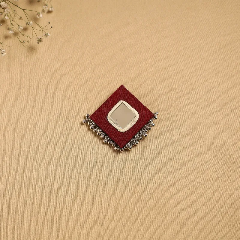 Maroon - Handmade Fabart Ghungroo Work Hair Clip 13 sold by Itokri