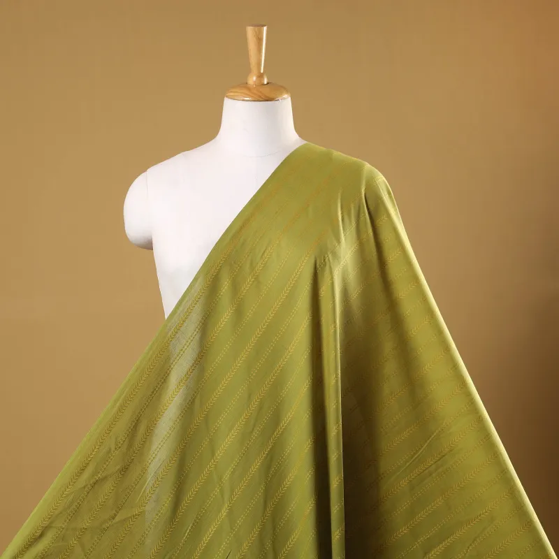 Green - Prewashed Cotton Jacquard Fabric 13 sold by Itokri