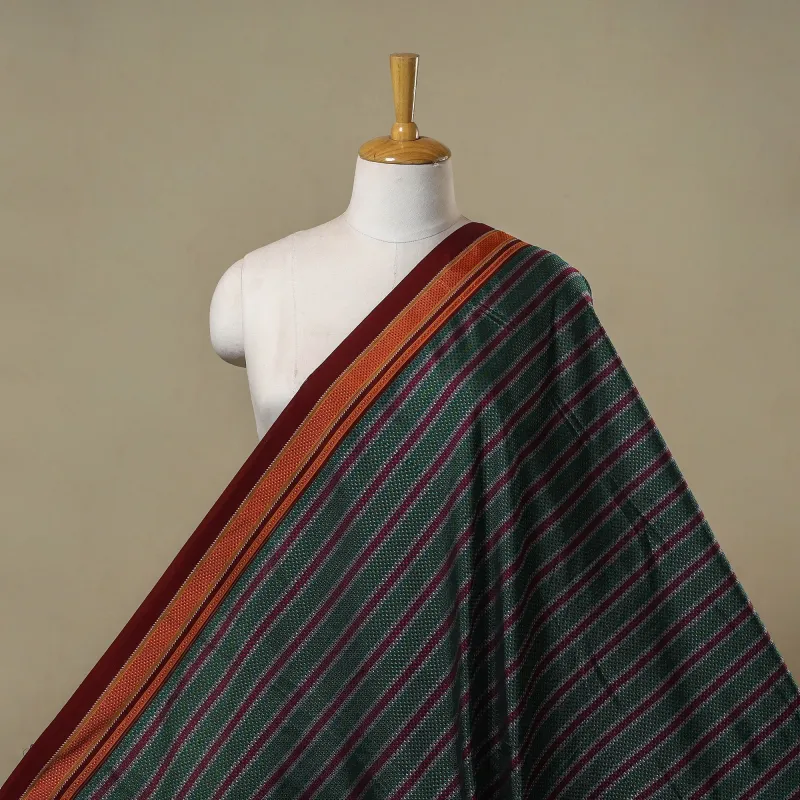 Green - Karnataka Weave Cotton Khun Fabric 41 sold by Itokri