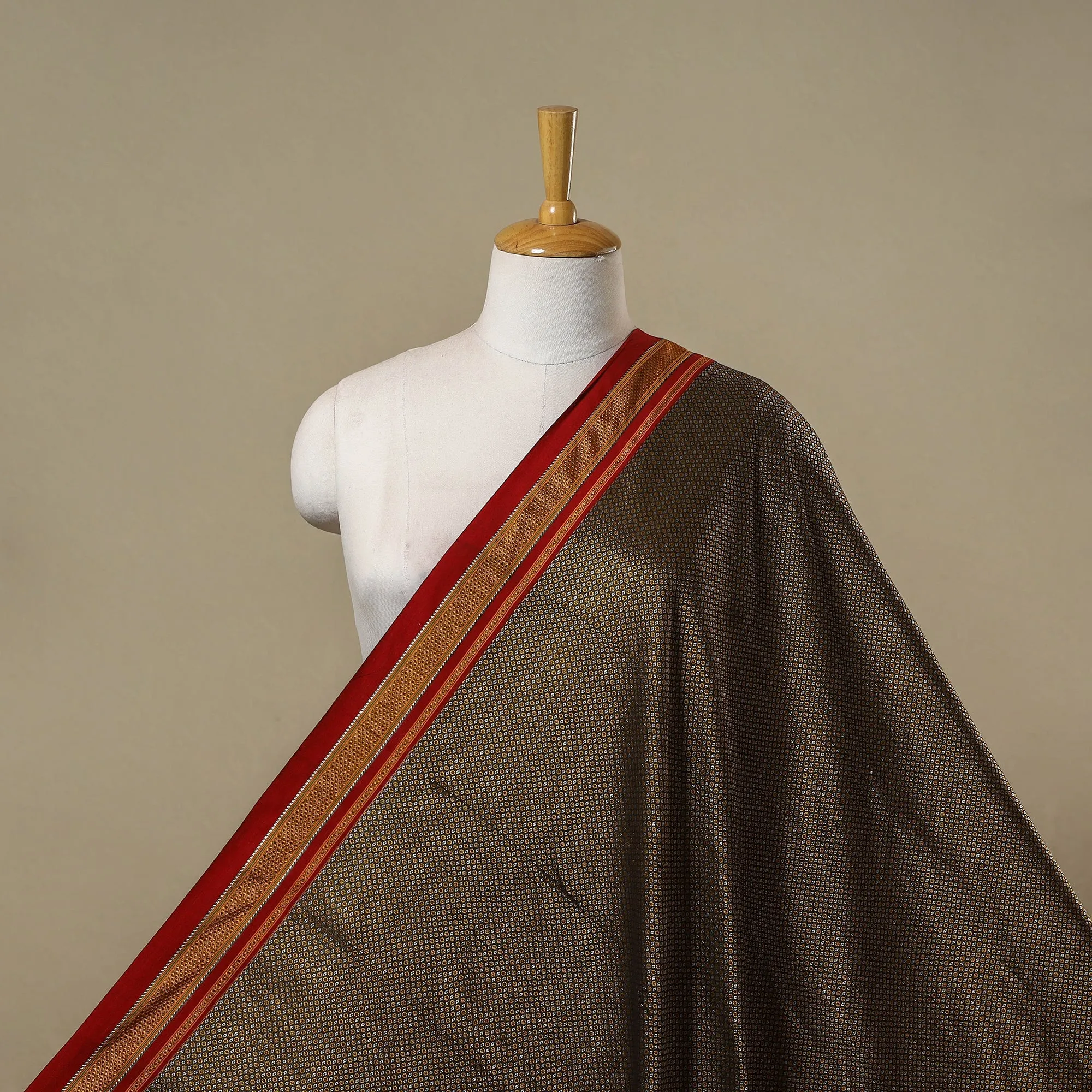 Brown - Karnataka Weave Cotton Khun Fabric 28 sold by Itokri