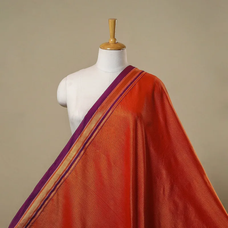 Orange - Karnataka Weave Cotton Khun Fabric 23 sold by Itokri