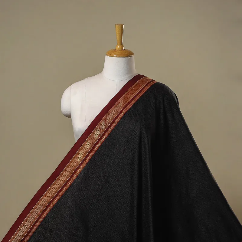 Black - Karnataka Weave Cotton Khun Fabric 21 sold by Itokri