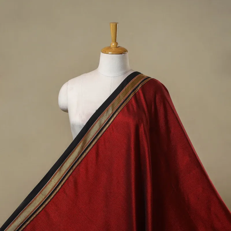 Maroon - Karnataka Weave Cotton Khun Fabric 13 sold by Itokri